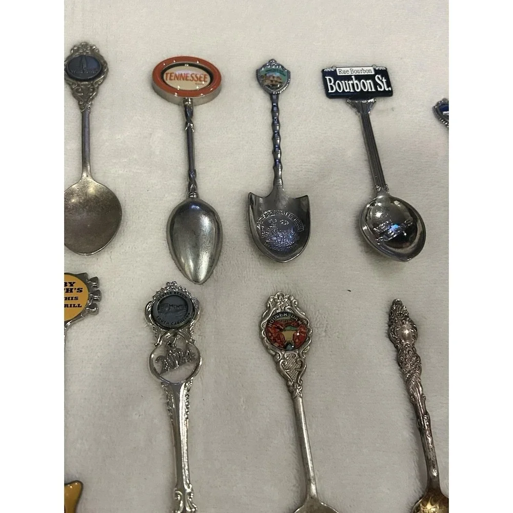 Lot of 45 Collectors Spoons. All Different‎ No Duplicates. Some Vintage